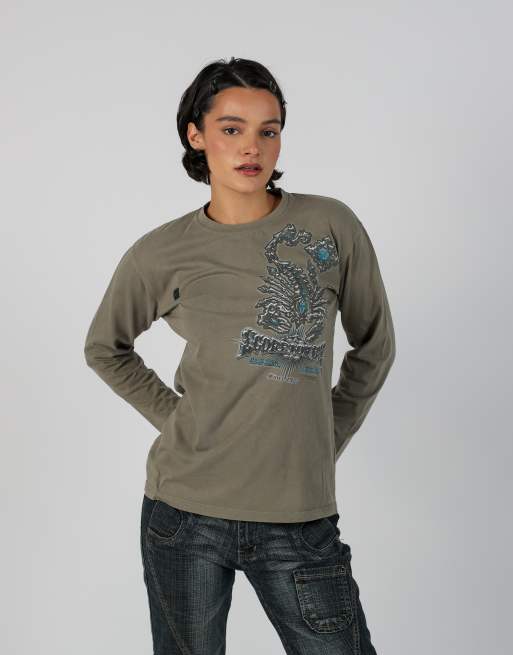 Vintage Scorpion Bay M long sleeve tee in grey, 3 of 4