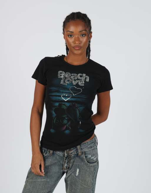 Vintage Señor Frog's S baby tee in black, 3 of 4