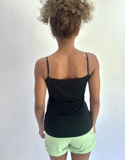 Vintage sequin cami top in black, 2 of 4