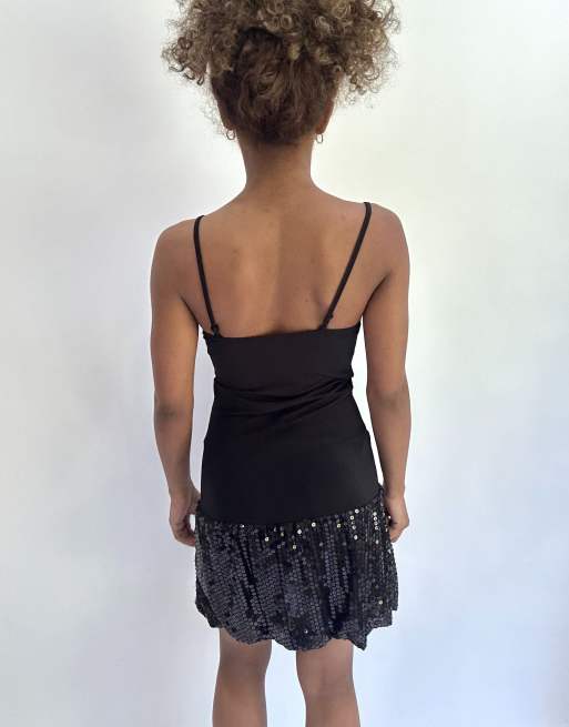 Vintage sequin mini dress in black, 2 of 4