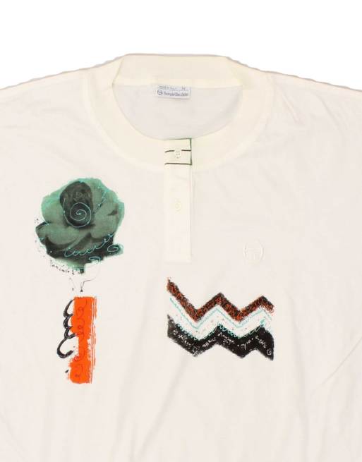 Vintage Sergio Tacchini Size L Graphic T-Shirt Top in White, 2 of 4