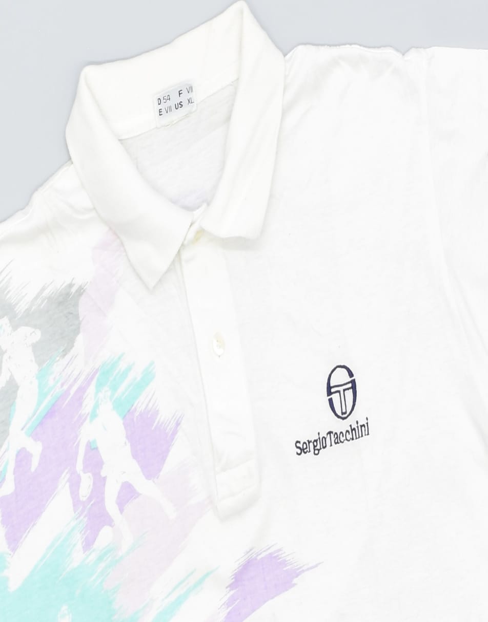 Vintage Sergio Tacchini Size XL polo shirt in white 0