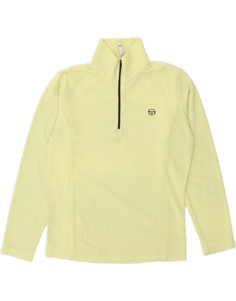 Vintage Sergio Tacchini Size XL Zip Neck Fleece Jumper in Yellow - view 1