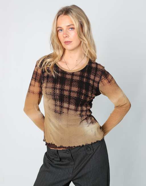 Vintage Sfizio S long sleeve top in brown