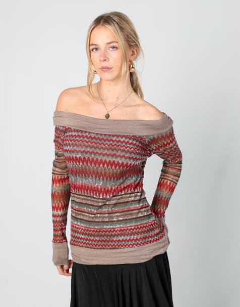 Vintage Shake S long sleeve top in brown - view 1