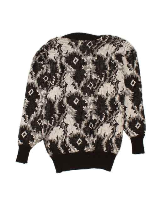 Vintage Shawl Neck Jumper Sweater UK 14 Medium In Black, 2 of 4