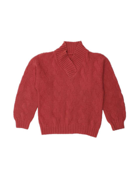 Vintage Shawl Neck Jumper Sweater UK 18 XL In Pink - view 1