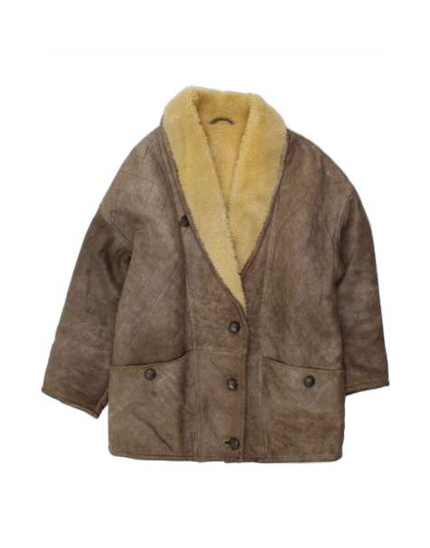 Vintage Shearling Coat EU 44 XL In Grey - view 1