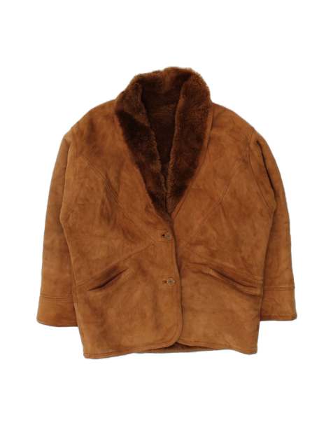 Vintage Shearling Coat EU 46 XL In Brown - view 1