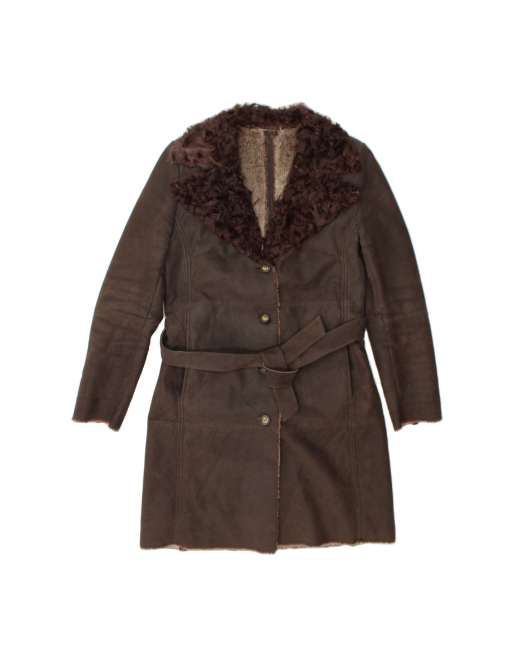 Vintage Shearling Coat It 42 Medium In Brown