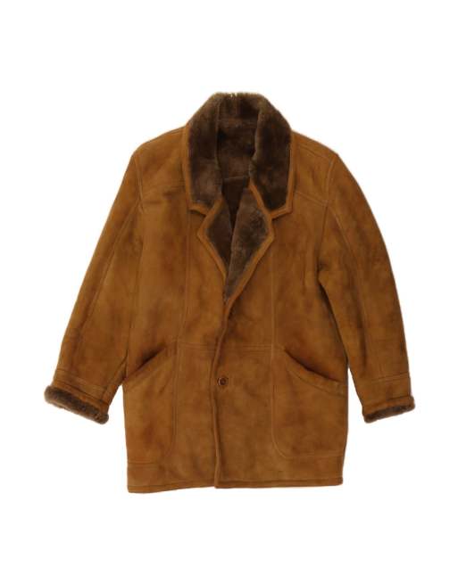 Vintage Shearling Coat It 46 Small In Brown Shearling