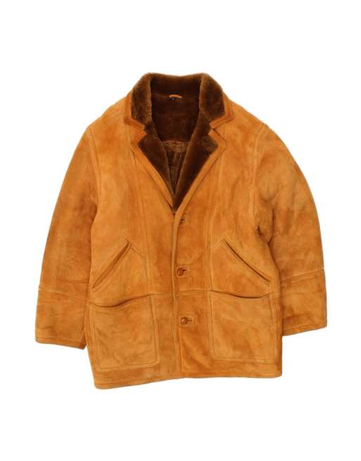 Vintage Shearling Coat It 48 Medium In Brown