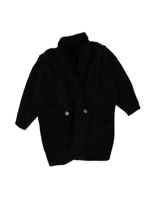 Vintage Shearling Coat UK 18 XL In Black