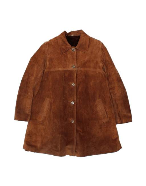 Vintage Shearling Coat UK 18 XL In Brown