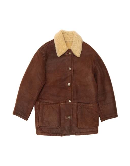 Vintage Shearling Jacket EU 38/40 Medium In Brown