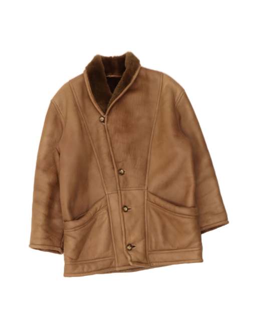 Vintage Shearling Jacket It 46 Small In Beige Shearling