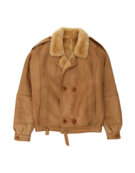 Vintage Shearling Jacket It 46 Small In Brown