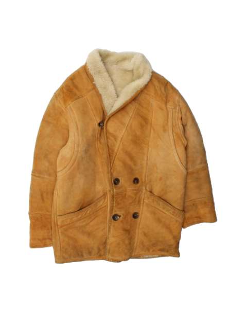 Vintage Shearling Jacket UK 36 Small In Brown - view 1