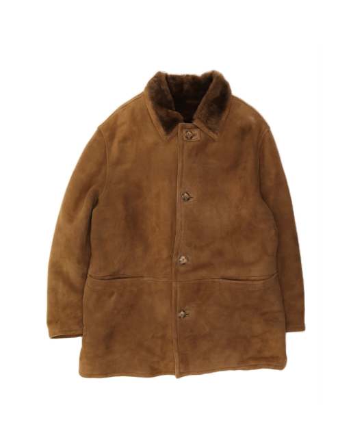 Vintage Shearling Jacket UK 40 Large In Brown Shearling