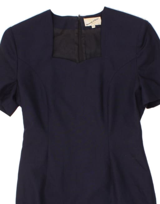 Vintage Sheath Dress It 44 Medium In Blue, 3 of 4