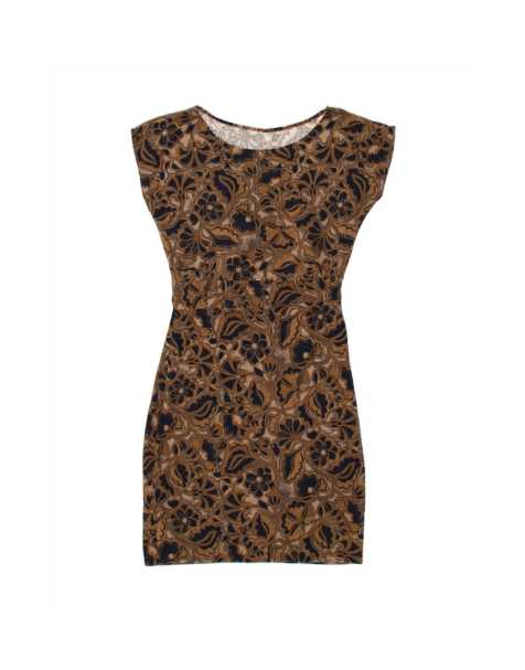 Vintage Sheath Dress UK 12 Medium In Brown Floral - view 1