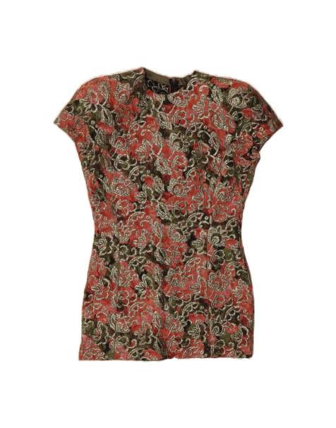 Vintage Sheath Dress UK 12 Medium In Red Floral - view 1