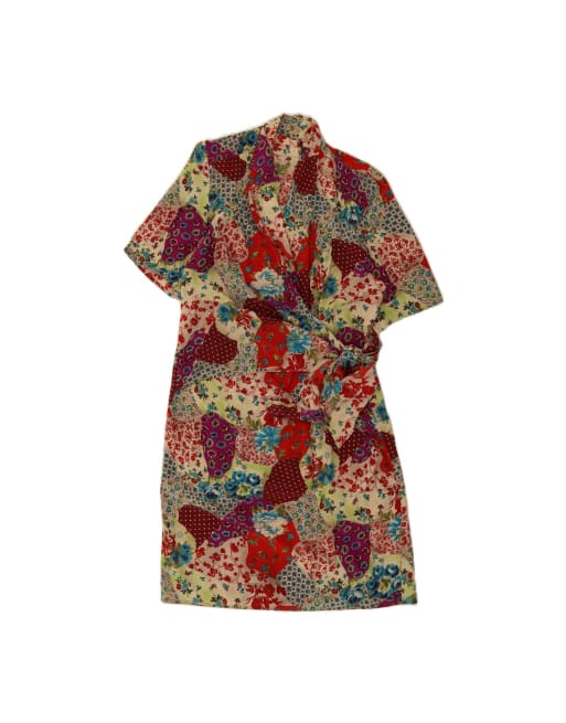 Vintage Sheath Dress UK 14 Large In Multicoloured Patchwork