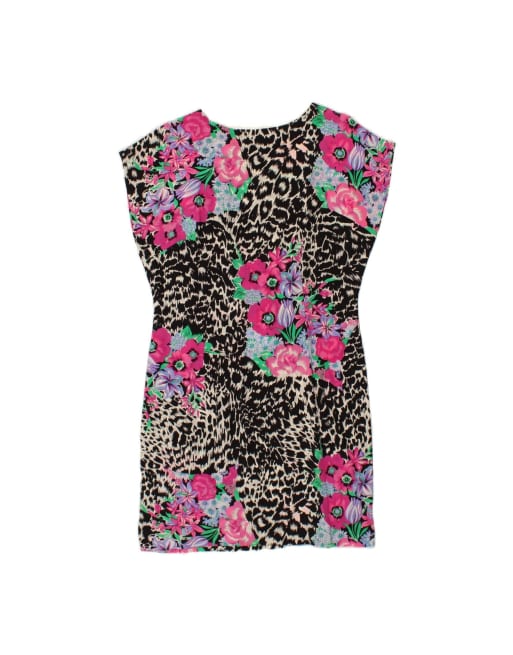 Vintage Sheath Dress UK 16 Large In Black Floral