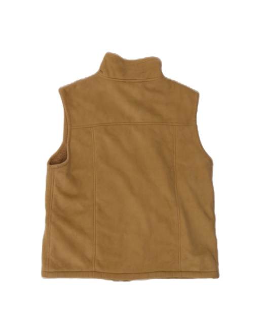Vintage Sherpa Fleece Gilet UK 14 Medium In Brown, 2 of 4