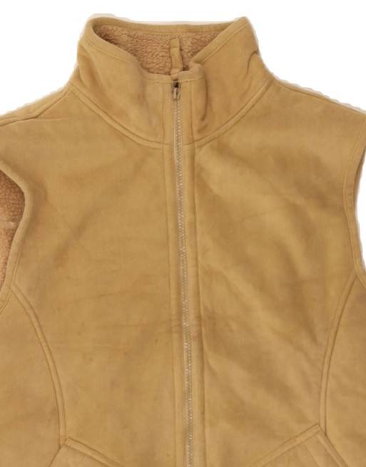 Vintage Sherpa Fleece Gilet UK 14 Medium In Brown, 3 of 4