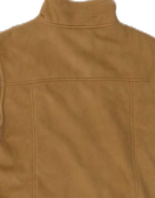 Vintage Sherpa Fleece Gilet UK 14 Medium In Brown, 4 of 4