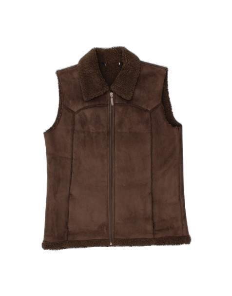 Vintage Sherpa Gilet UK 14 Medium In Brown - view 1