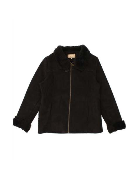 Vintage Sherpa Jacket UK 16 Large In Black - view 1