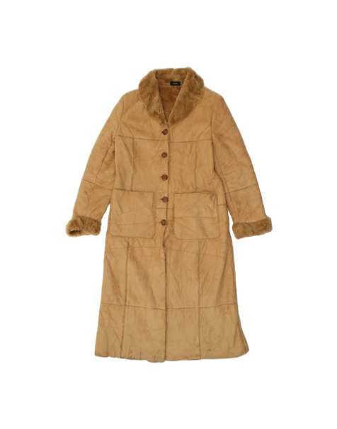 Vintage Sherpa Overcoat UK 14 Medium In Beige - view 1