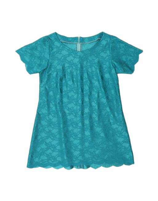 Vintage Shift Dress UK 14 Medium In Blue Floral