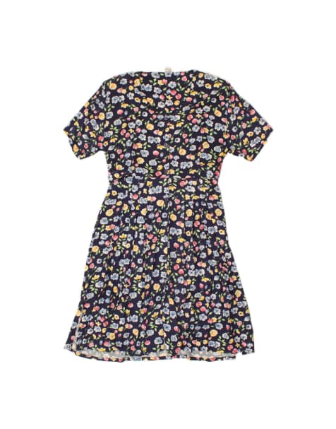 Vintage Shirt Dress UK 14 Medium In Blue Floral - view 1