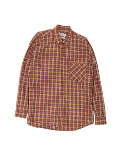 Vintage Shirt Size 42 16 1/2 Large In Brown Check
