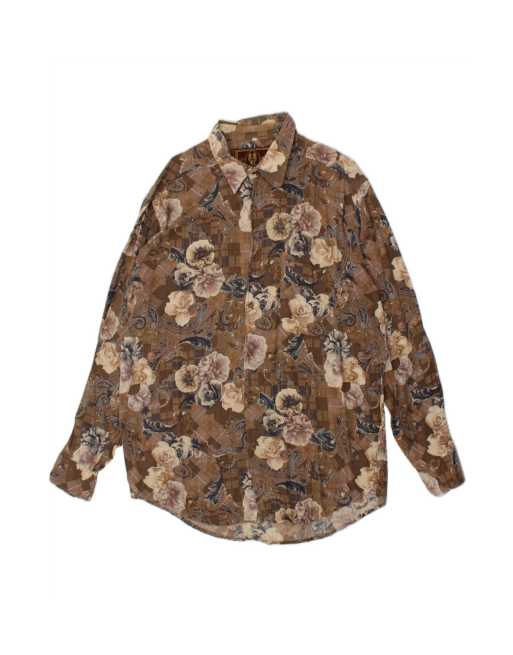 Vintage Shirt XL In Brown Floral