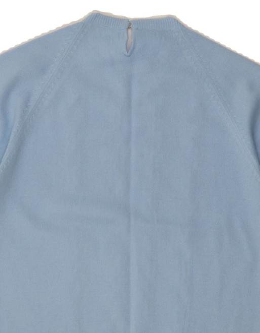 Vintage Short Sleeve Crew Neck Jumper Sweater UK 10 Small In Blue, 4 of 4