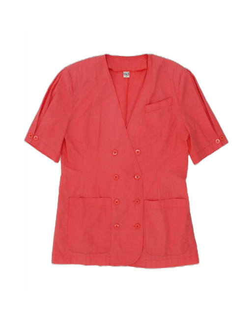 Vintage Short Sleeve Double Breasted Blazer Jacket EU 40 Medium In Red