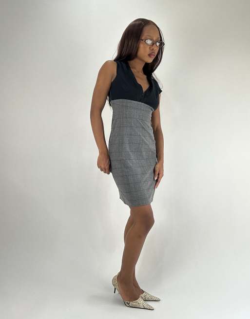 Vintage short sleeve mini dress in grey, 4 of 4
