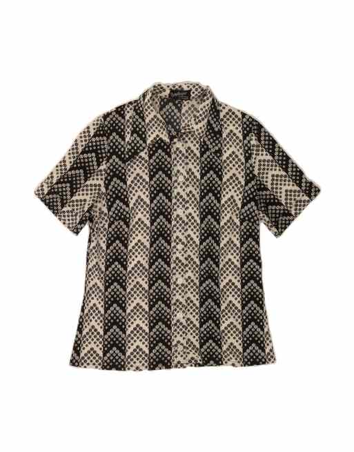 Vintage Short Sleeve Shirt It 50 XL In Black Spotted