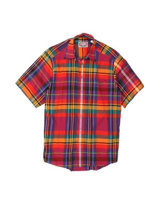 Vintage Short Sleeve Shirt Medium In Multicoloured Check