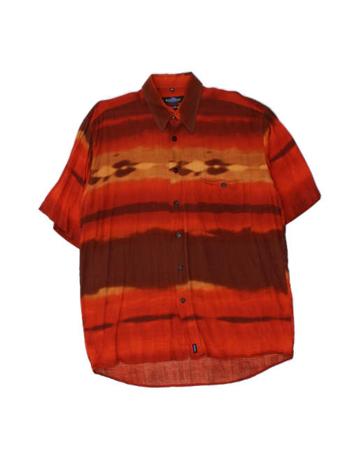 Vintage Short Sleeve Shirt Size 39/40 Medium In Red Colourblock