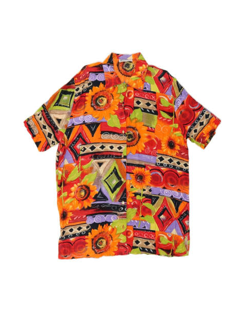 Vintage Short Sleeve Shirt UK 16 Large In Multicoloured Patchwork - view 1