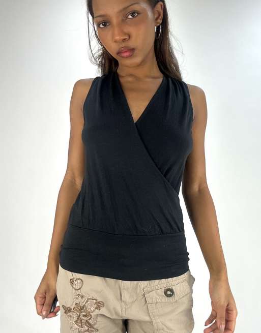 Vintage short sleeve top in black