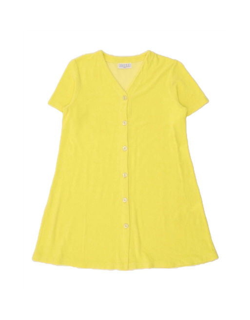 Vintage Short Sleeves Tunic Dress US 2 XS In Yellow