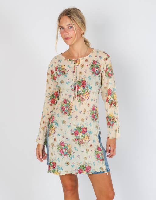 Vintage Siderale S woven mini dress in beige
