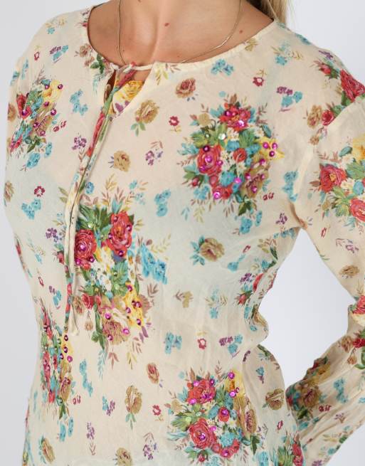 Vintage Siderale S woven mini dress in beige, 4 of 4