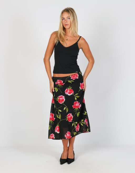 Vintage Silmar S woven maxi skirt in black